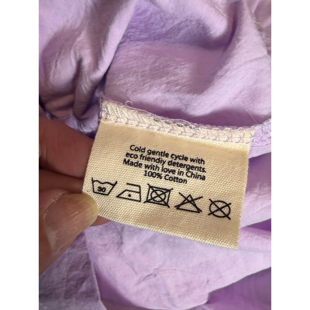 Araminta James Lilac Cotton Lounge Shorts XS Paperbag Waist Resort Pajama Summer - Picture 4 of 4